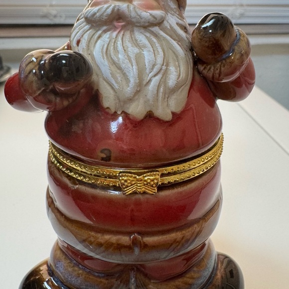 Festive vintage Santa Claus hinge trinket box - Picture 6 of 13